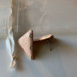 Soft pink triangle earrings